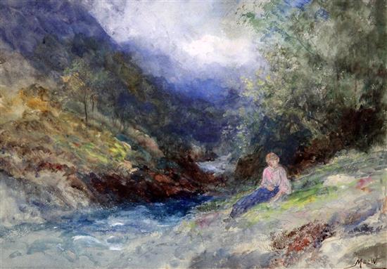 John MacWhirter (1839-1911) Entrance to Glen Sannox (Isle of Arran) 10 x 14in.
